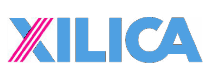 Xilica logo with blue and pink design, digital audio solutions branding, modern technology company emblem.